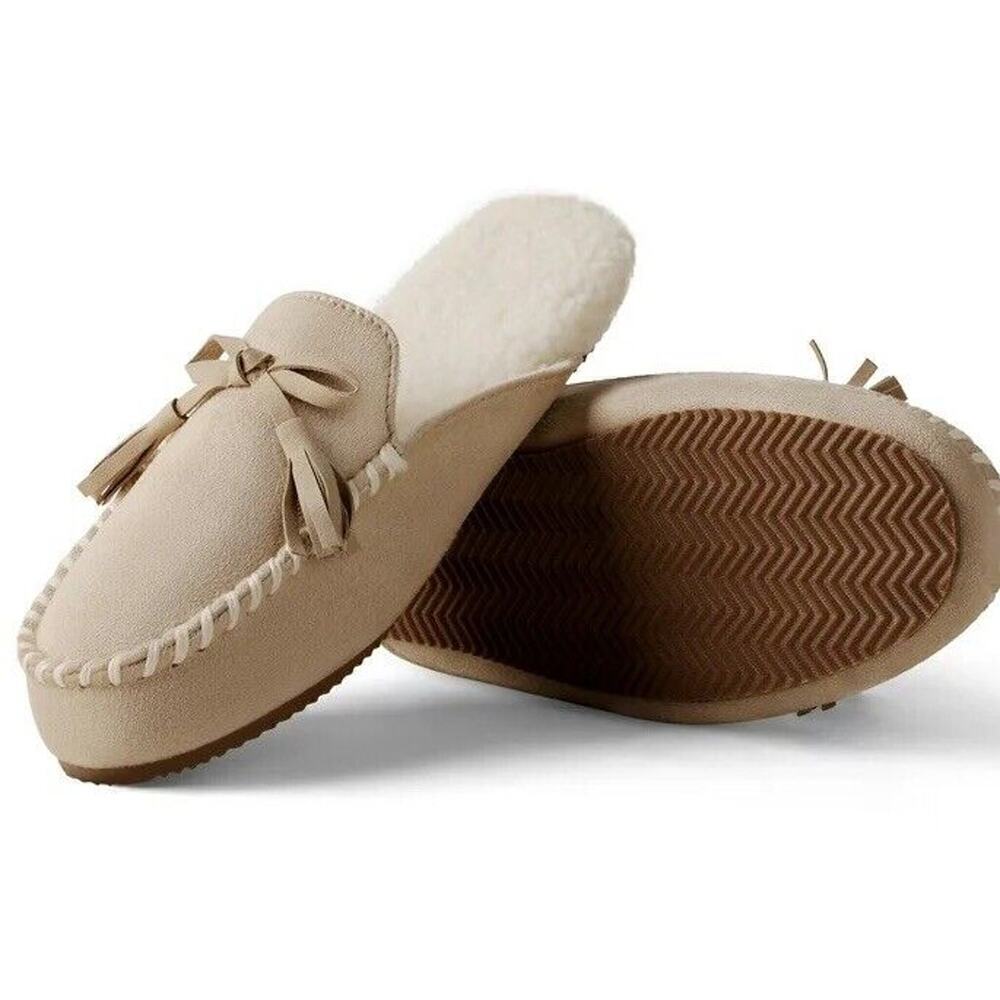 Dream Pairs Women Memory Foam Moccasin Comfort Slip On Slippers In Sand